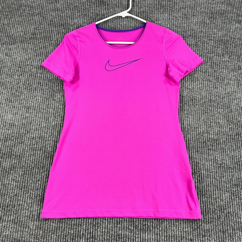 Nike Shirt Girls Medium Purple Short Sleeve Crew Neck Active Gym School